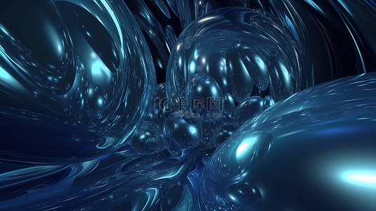3d 渲染中的抽象闪亮蓝色背景