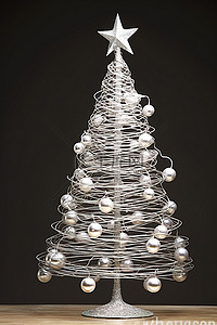 银线背景图片_破旧别致的银线圣诞树