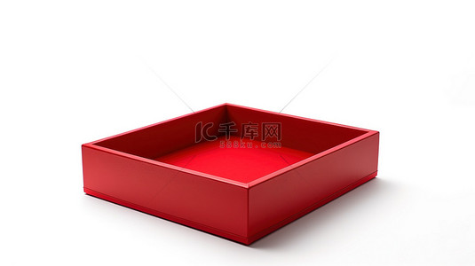 红色包装盒背景图片_白色背景上的红色空盒子非 3D 渲染照片
