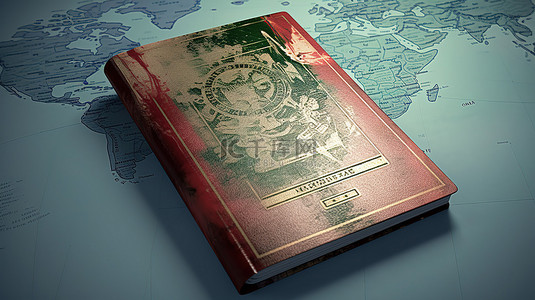 旅游拖鞋背景图片_旅游灵感护照以 3D 形式呈现，带有装饰元素