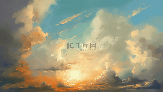 天空夕阳黄昏的背景