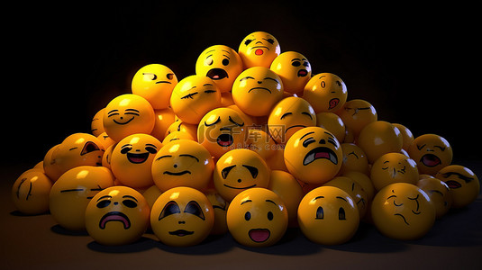 各种表情符号背景图片_各种描绘各种情绪的 3d 表情符号