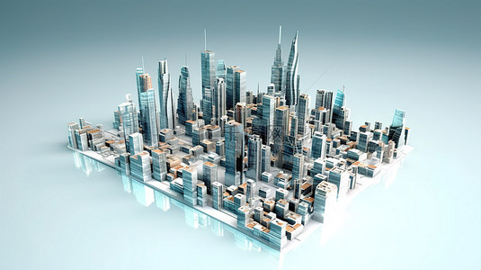 城市朋克背景图片_3D数字艺术中的当代城市景观