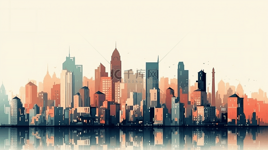 城市天际线插画