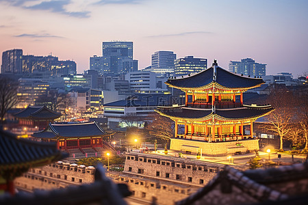 烂漫的地方背景图片_韩国汉城的城市景观是世界上我最喜欢的地方之一