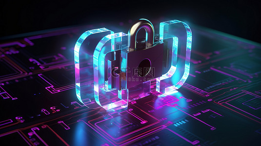 保护网络安全数据保护和隐私的 3d 插图