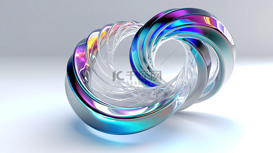 彩色金属背景图片_螺旋图的 3D 渲染插图