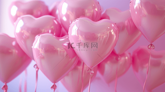 唯美漂亮粉红色儿童爱心氢气球图片5