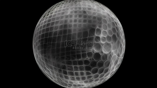 亮色光背景图片_高尔夫球的黑色隔离 3d x 射线渲染
