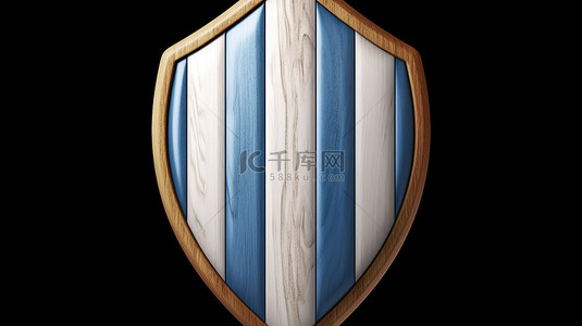 背景黑金背景图片_中世纪木盾，带有蓝色条纹和 3D 渲染的白色插图