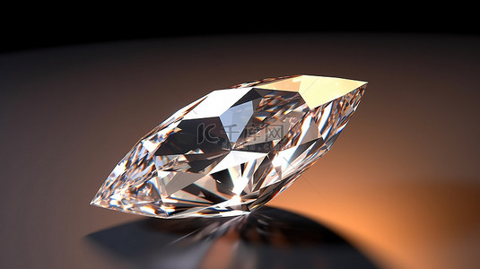 榄尖形钻石宝​​石的渲染