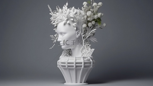 3D 打印机发挥其魔力，白色花瓶成形