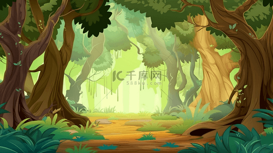 森林动画片背景