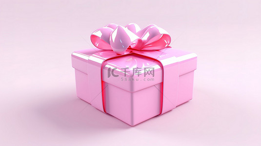 我爱你背景图片_3d 渲染白色背景与粉红色礼物