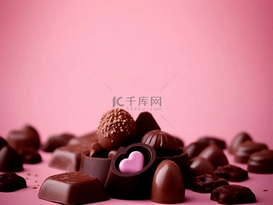 巧克力爱心背景图片_爱心巧克力美食甜品摄影广告背景
