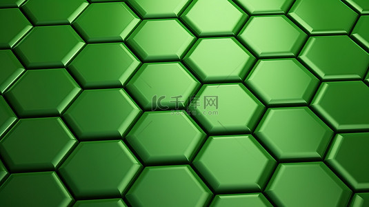 游戏绿色背景背景图片_六角形绿色背景的照明 3D 渲染