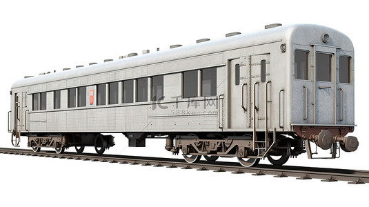 铁路车厢和机车的独立 3D 图形设计元素，用于高效的铁路货物运输