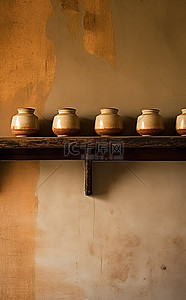 仁背景图片_架子上的一排陶罐 陶器 kakuho no mr