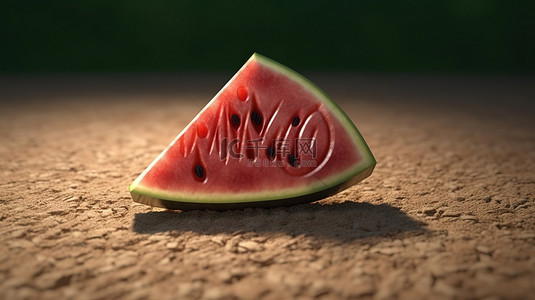 夏季新鲜背景图片_西瓜片上的夏季消息切口 3D 渲染设计
