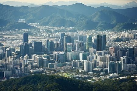 商业城市背景图片_韩国商业城市