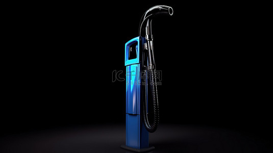 蓝色经济背景图片_黑色背景下蓝色气泵的 3d 渲染