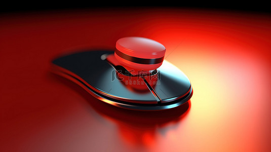 带鼠标光标的 3d 红色“添加到收藏夹”按钮的插图