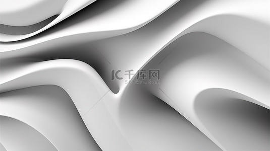 白色抽象背景的 3d 插图