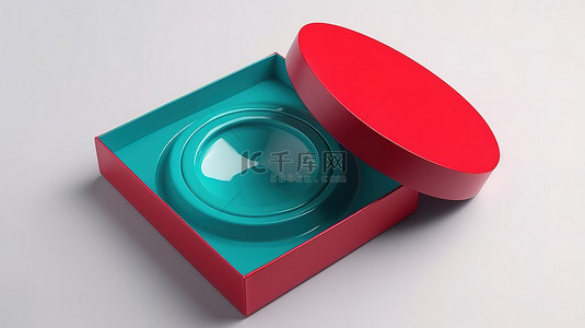 赠送pop背景图片_以 3D 渲染的绿松石色和红色礼品盒