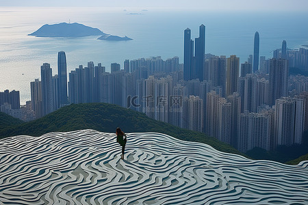 从山顶看香港市