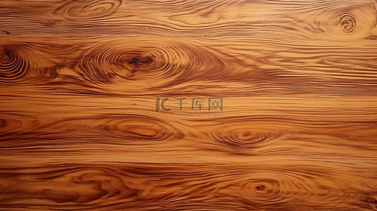 3D 渲染的木桌，带有浓郁的棕色污渍