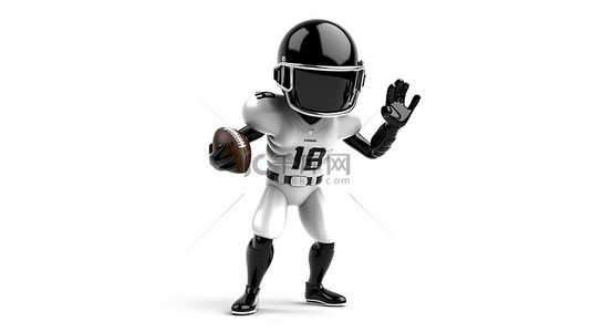 橄榄球头盔背景图片_戴着虚拟现实头盔的俏皮裁判