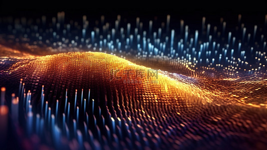 科技标签背景图片_动态未来抽象 3D 渲染粒子可视化的数字背景