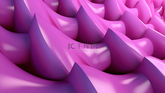 薰衣草背景 3d 渲染上的粉红色几何形式