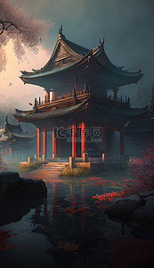 古典中国建筑背景图片_建筑中式古典背景