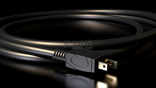 3d 渲染的 usb 电缆