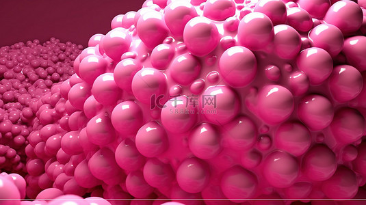 表示更多的标志背景图片_由 3d 图中的多个圆圈构成的粉红色球体的抽象表示