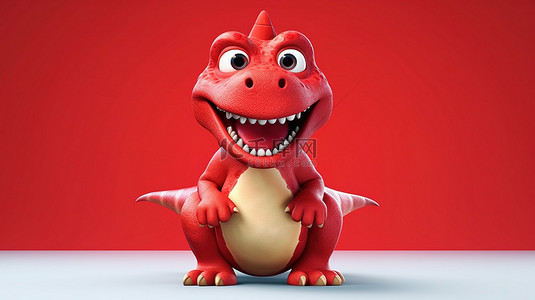 有个性的搞笑 3D 红色恐龙