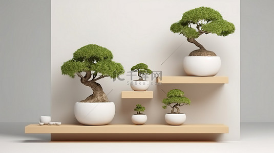 用于产品展示和树木植物 3D 渲染的时尚支架