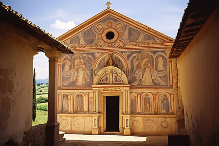 意大利雕塑背景图片_意大利博夏诺的圣米开朗基罗教堂