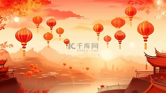 拜年边框背景图片_春节天空背景