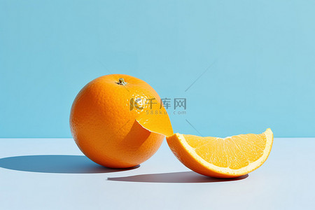 这是待售的半切橙子