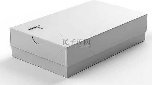 电话框背景图片_3d 电话生成的盒子，带有礼物和配件，白色孤立背景上的封闭灰色盒子特写