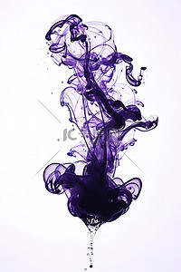 水溅出背景图片_白色背景中倾注和溅出的紫色液体
