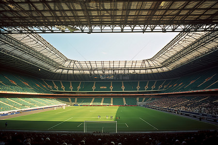意大利足球背景图片_在足球场进行的现场足球比赛