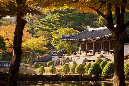 环保文化墙背景图片_光裕贞寺 汉江洞 韩国 首尔