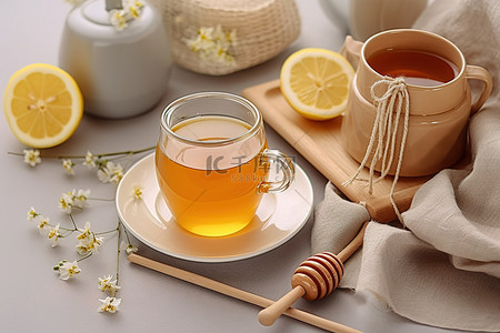 天降福利背景图片_蜂蜜是茶的完美添加物