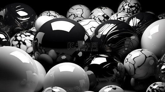 3d 渲染中单色球体的抽象背景