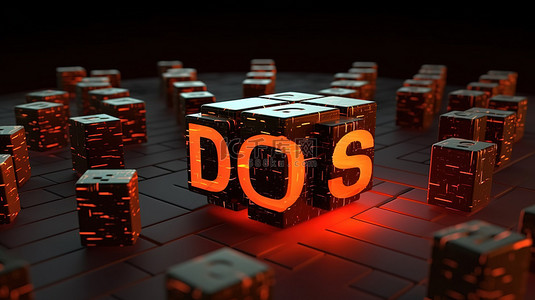 DDoS 的威胁计算机网络攻击的概念 3D 渲染