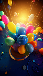 聚会的背景背景图片_派对气球鲜艳背景