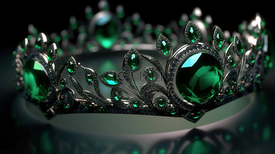 公主背景背景图片_富丽堂皇的祖母绿宝石公主的 3d 渲染